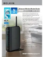 Предварительный просмотр 1 страницы Belkin Enhanced Wireless Modem Router Specifications