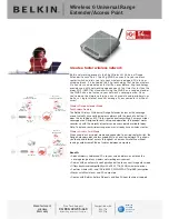 Belkin F5D7132 - Wireless G Universal Range Extender/Access Point Specifications preview