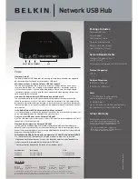 Предварительный просмотр 2 страницы Belkin F5L009 - Network USB Hub Brochure