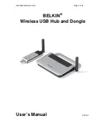 Belkin F5U302 - Wireless USB Hub User Manual предпросмотр