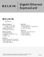 Предварительный просмотр 1 страницы Belkin Gigabit Ethernet ExpressCard F5U250 User Manual