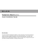 Preview for 2 page of Belkin Headphone Adapter Quick Installation Manual