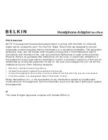 Preview for 5 page of Belkin Headphone Adapter Quick Installation Manual