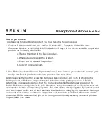 Preview for 7 page of Belkin Headphone Adapter Quick Installation Manual