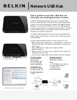 Предварительный просмотр 1 страницы Belkin Network USB Hub Manual