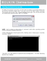 Предварительный просмотр 3 страницы Belkin TSG-UK-1-001 Self Help Manual