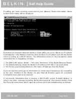 Предварительный просмотр 4 страницы Belkin TSG-UK-1-001 Self Help Manual