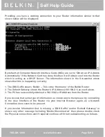 Предварительный просмотр 5 страницы Belkin TSG-UK-1-008 Self Help Manual