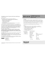 Belkin USB Desk Hub User Manual предпросмотр