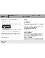 Preview for 2 page of Belkin USB Desk Hub User Manual