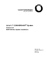 BELL LABS INNOVATIONS Lucent Technologies INTUITY CONVERSANT MAP/100 System Installation preview