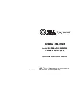Bell Sonecor Equipment BE-3872 Installation And Operating Manual preview