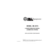 Preview for 1 page of Bell Sonecor Equipment BE-3872 Installation And Operating Manual