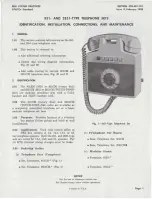 Preview for 1 page of Bell System Practices 2851 Identification, Installation, Connections, And Maintenance