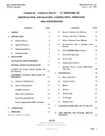 Bell System 2960A01M Installation, Operation And Maintenance Instructions preview