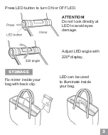 Предварительный просмотр 3 страницы BELLA LEEZA LED Mirror Operation Manual