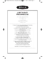 Preview for 17 page of Bella 13401 Instruction Manual & Recipe Manual