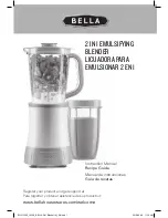 Bella 2 IN 1 EMULSIFYINGBLENDER Instruction Manual And Recipe Manual предпросмотр