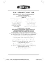 Preview for 16 page of Bella 6 QT. Programmable Slow Cooker with Bonus Dipper Instruction Manual & Recipe Manual