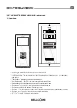 Bellcome advanced 2 families User Manual предпросмотр