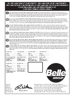 Preview for 2 page of Belle Group BMD 300 Operator'S Manual