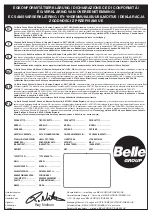 Preview for 3 page of Belle SF 460 Operator'S Manual