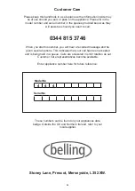 Предварительный просмотр 28 страницы Belling 444411634 User Manual