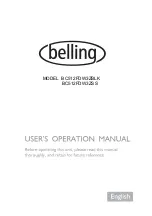 Belling BC512FDW3ZBLK User'S Operation Manual предпросмотр