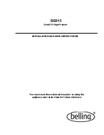 Belling BE815 Installation And User Instructions Manual предпросмотр