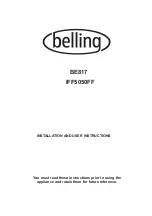 Belling BE817 Installation And User Instructions Manual предпросмотр