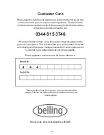 Preview for 23 page of Belling CH302TX User Manual