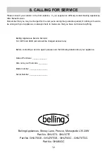 Preview for 12 page of Belling GHU573 Installation And User Instructions Manual