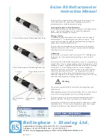 Bellingham + Stanley Ltd. E-Line 80 Instruction Manual предпросмотр