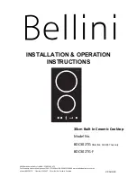 Предварительный просмотр 1 страницы Bellini BDC302TG Installation & Operation Instructions