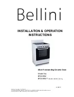 Предварительный просмотр 1 страницы Bellini BFC609W Installation & Operation Instructions