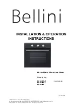 Bellini BOA605P Installation & Operation Instructions предпросмотр