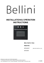 Предварительный просмотр 1 страницы Bellini BOT605BP Installation & Operation Instructions