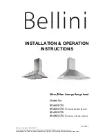 Preview for 1 page of Bellini BRA603CPX Installation & Operation Instructions