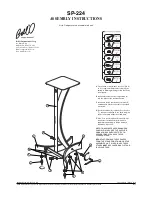 Предварительный просмотр 1 страницы Bell'O SP-224 Assembly Instructions