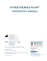 Предварительный просмотр 2 страницы Belmont Medical Technologies HYPERTHERMIA PUMP Operator'S Manual