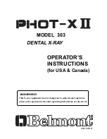 Belmont Phot-X II 303 DENTAL X-RAY Operator Instructions Manual предпросмотр