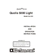Belmont Quolis 5000 AL-820 Installation And Operation Instructions Manual preview