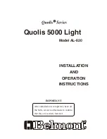 Предварительный просмотр 1 страницы Belmont Quolis 5000 AL-820 Installation And Operation Instructions Manual