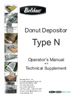 Belshaw Brothers Donut Depositor N Series Operator'S Manual preview