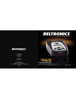 Beltronics BELV965 - Radar Detector With DSP High SENSIT Owner'S Manual preview