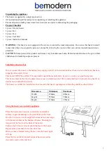 Preview for 3 page of bemodern 2599M Installation And User Instruction Manual