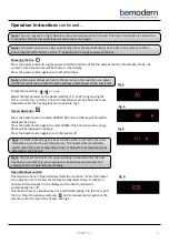 Preview for 5 page of bemodern 3062 Instructions For Operation Manual