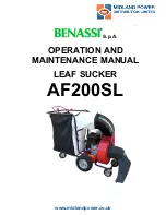 Benassi AF200SL Operation And Maintenance Manual preview