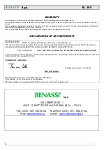 Preview for 8 page of Benassi BL 105 Use And Maintenance