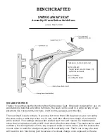 Предварительный просмотр 1 страницы Benchcrafted Swing Away Seat Assembly & Installation Manuallines